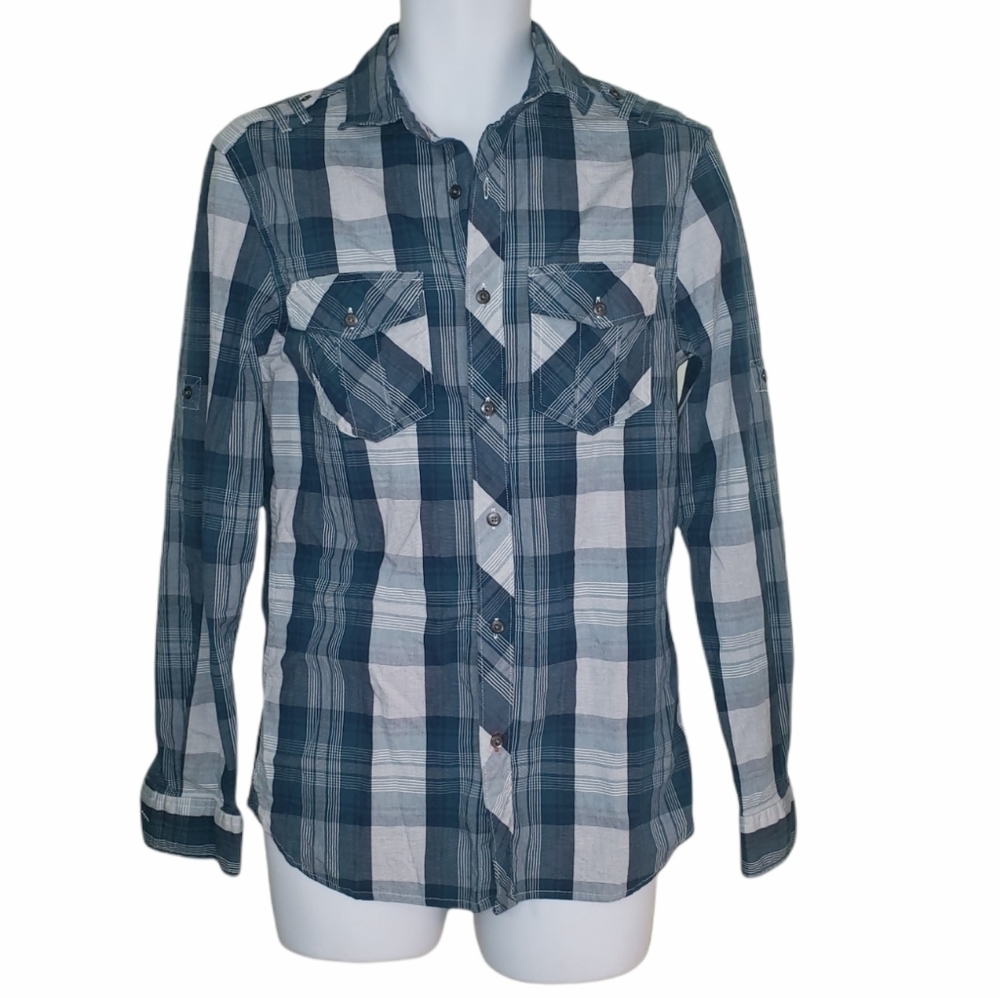 𝅺ROCK & Republic Casual Western Cowboy Roll-Sleeve Shirt - Men's